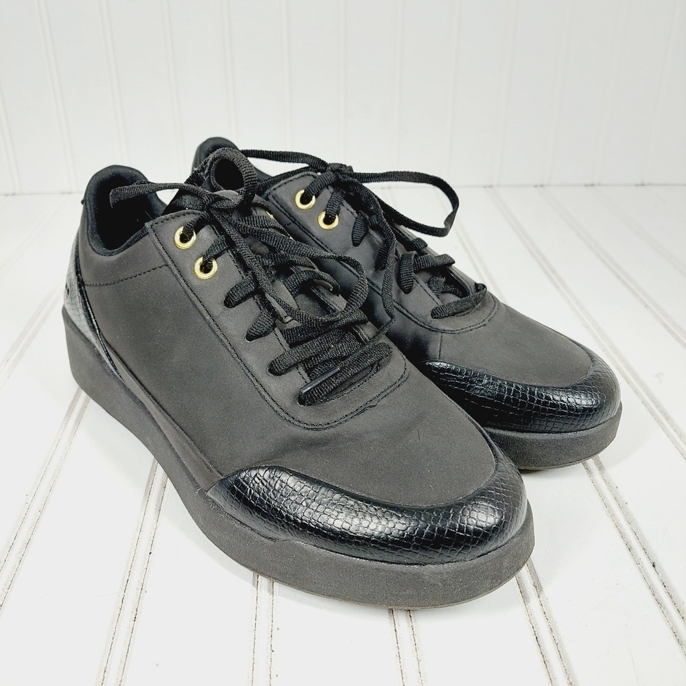 Ryka Paola Black Snakeskin Print Lace Up Athleisure Walking Sneakers I664 - Picture 4 of 12